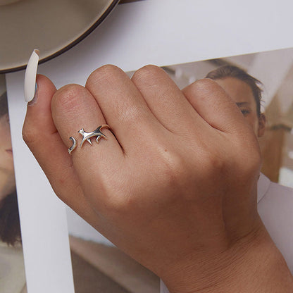“Playful Pounce” S925 Sterling Silver Cat Open Ring