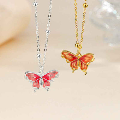 “Butterfly Reverie” S925 Sterling Silver Enamel Butterfly Jewelry Set