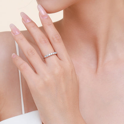 “Celeste Row” 925 Sterling Silver Round Multi-Stone Band Ring