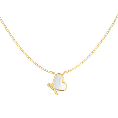 “Butterheart” S925 Sterling Silver Mother-of-Pearl Butterfly Necklace