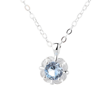"Blue Tears" 925 Sterling Silver Aquamarine Necklace