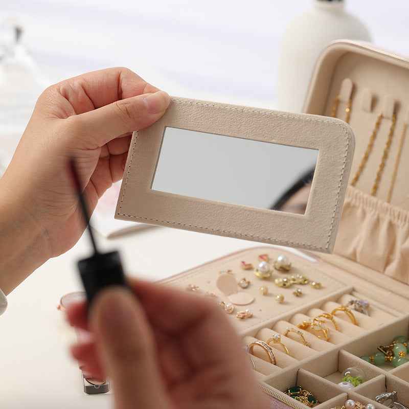 Monet Velvet Jewelry Case with Mirror – Travel Organizer