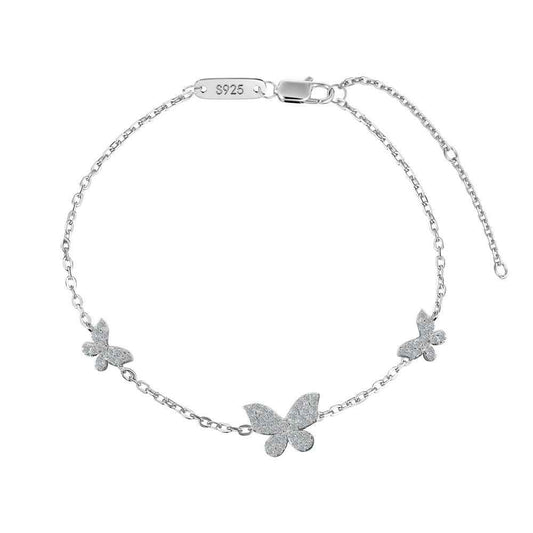 “Flutter Shine” 925 Sterling Silver Butterfly Moissanite Bracelet