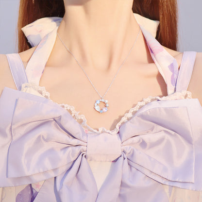 “Ocean Luster” S925 Sterling Silver Opalescent Shell Jewelry Set (Necklace & Tassel Earrings)