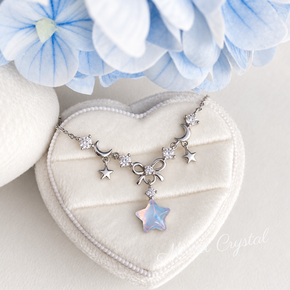 “Ocean Star” S925 Sterling Silver Iridescent Star Necklace
