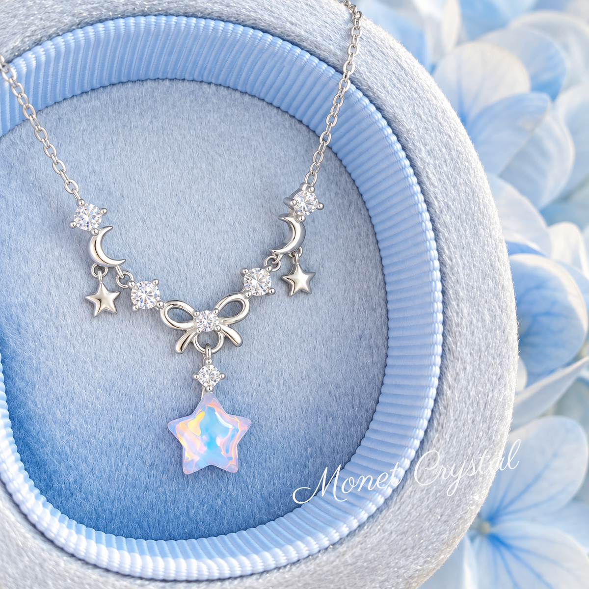 “Ocean Star” S925 Sterling Silver Iridescent Star Necklace