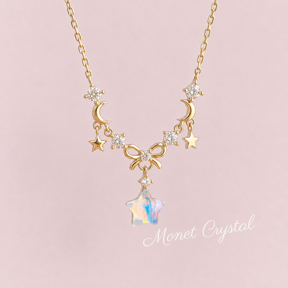 “Ocean Star” S925 Sterling Silver Iridescent Star Necklace