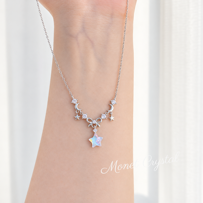 “Ocean Star” S925 Sterling Silver Iridescent Star Necklace
