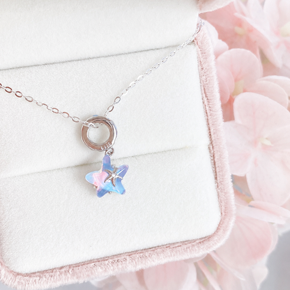 “Ocean Reverie” S925 Sterling Silver Nano Opal Starfish Necklace
