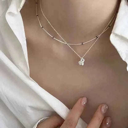 "Only Key" 925 Sterling Silver Heart-Key & Lock Necklace – Romantic & Minimalist