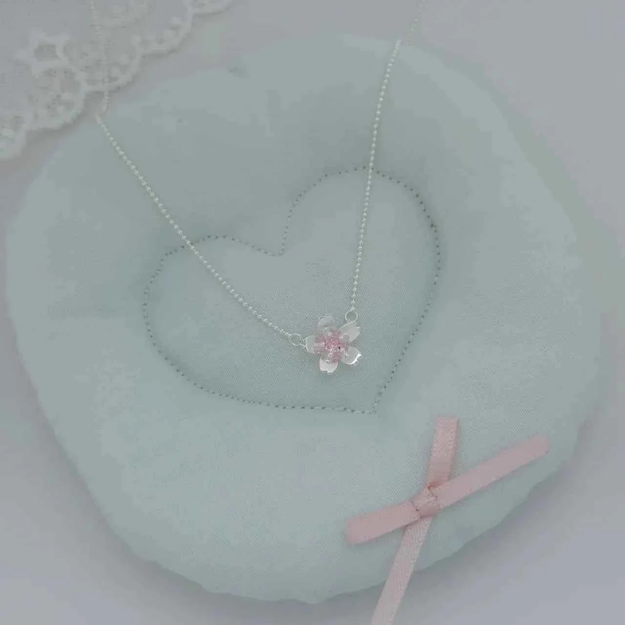 "Peach Blossom Mile" 925 Sterling Silver Necklace – Sweet-Girl Romance
