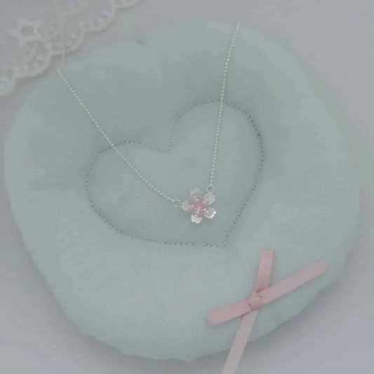 "Peach Blossom Mile" 925 Sterling Silver Necklace – Sweet-Girl Romance
