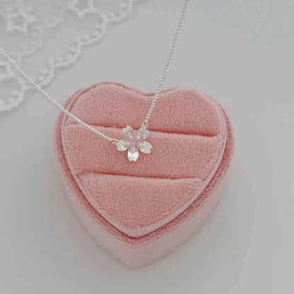 "Peach Blossom Mile" 925 Sterling Silver Necklace – Sweet-Girl Romance