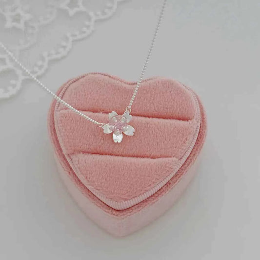"Peach Blossom Mile" 925 Sterling Silver Necklace – Sweet-Girl Romance
