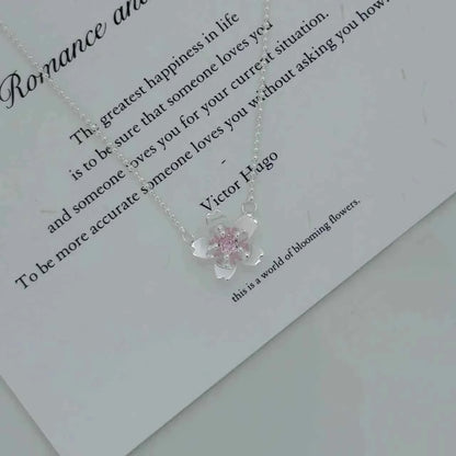 "Peach Blossom Mile" 925 Sterling Silver Necklace – Sweet-Girl Romance