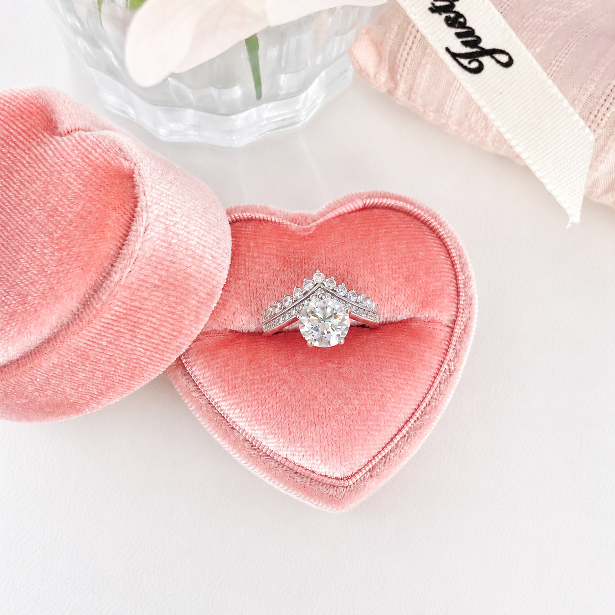 “Princess Crown” S925 Sterling Silver 2CT D-Color Moissanite Crown Ring