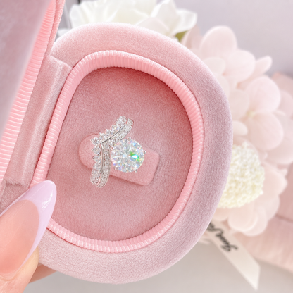 “Princess Crown” S925 Sterling Silver 2CT D-Color Moissanite Crown Ring