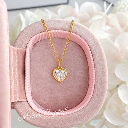 “Pure Heart” S925 Sterling Silver 5A Zircon Necklace & Earrings Set