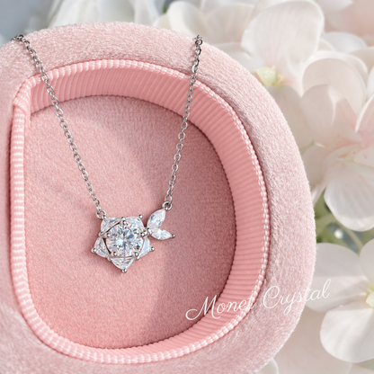 “Quiet Rose” S925 Sterling Silver Zircon Rose Necklace