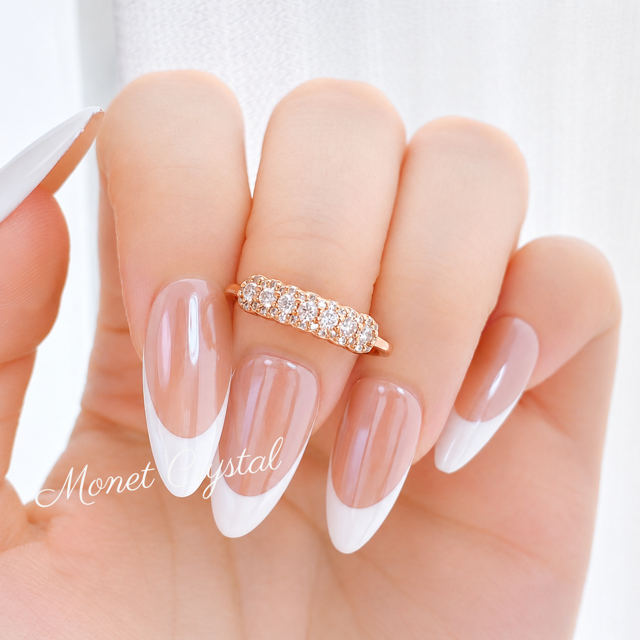 “Rosy Promise” Rose Gold Plated S925 Sterling Silver Moissanite Band Ring