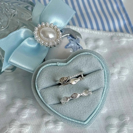 "Shell Fisherman's Island" 925 Sterling Silver Shell and Double Fish Ring - Unique and Charming