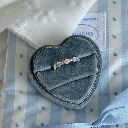 "Shell Fisherman's Island" 925 Sterling Silver Shell and Double Fish Ring - Unique and Charming
