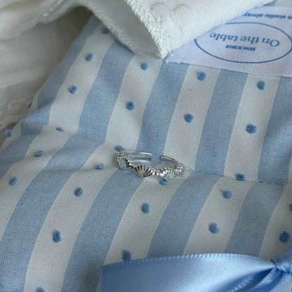 "Shell Fisherman's Island" 925 Sterling Silver Shell and Double Fish Ring - Unique and Charming