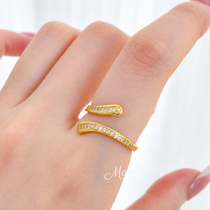 “Side by Side” S925 Sterling Silver Zircon Adjustable Ring