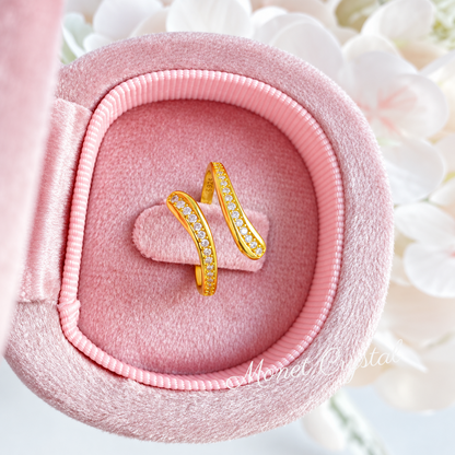 “Side by Side” S925 Sterling Silver Zircon Adjustable Ring
