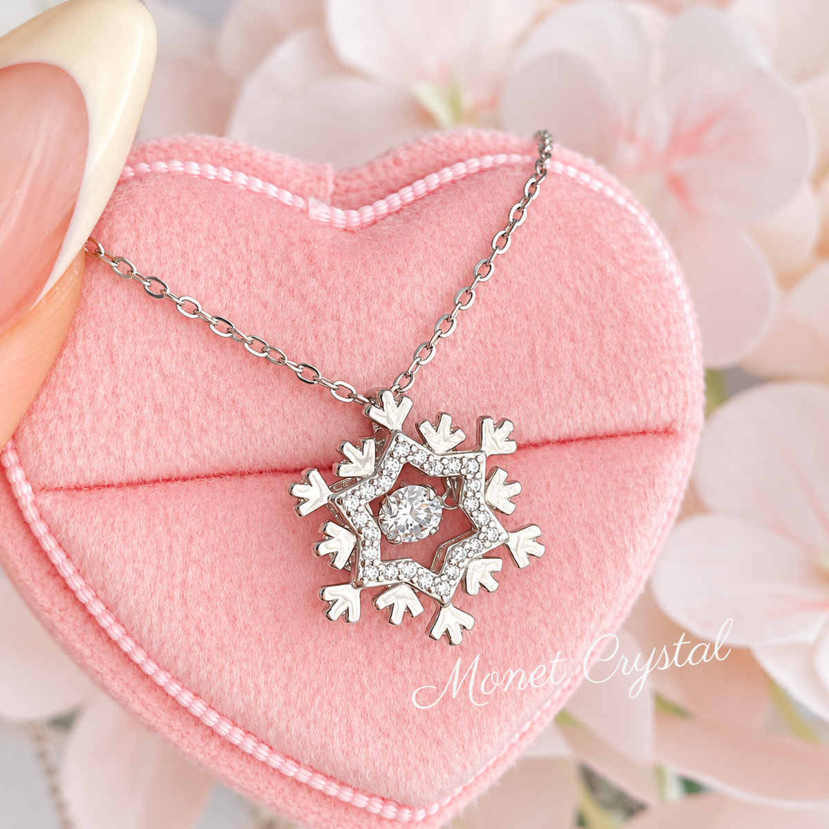 “Snow Dance” S925 Sterling Silver 0.3CT Moissanite Snowflake Necklace