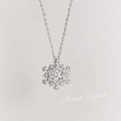 “Snow Dance” S925 Sterling Silver 0.3CT Moissanite Snowflake Necklace