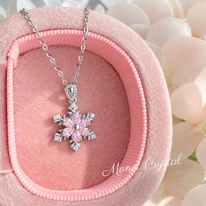 “Snow Waltz” S925 Sterling Silver Rotating Snowflake Zircon Necklace