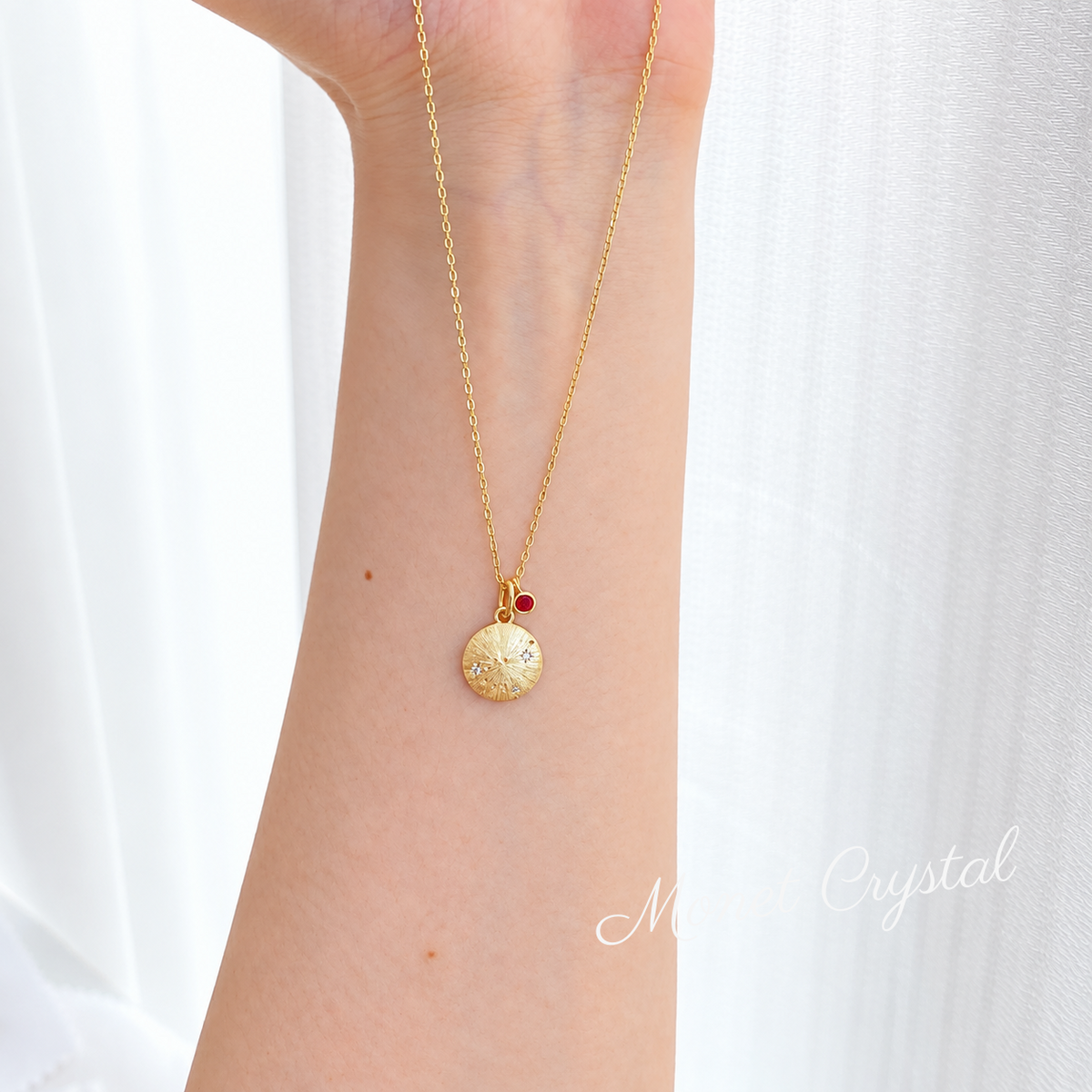 “Star Map” Champagne Gold Plated S925 Sterling Silver Zodiac Birthstone Necklace