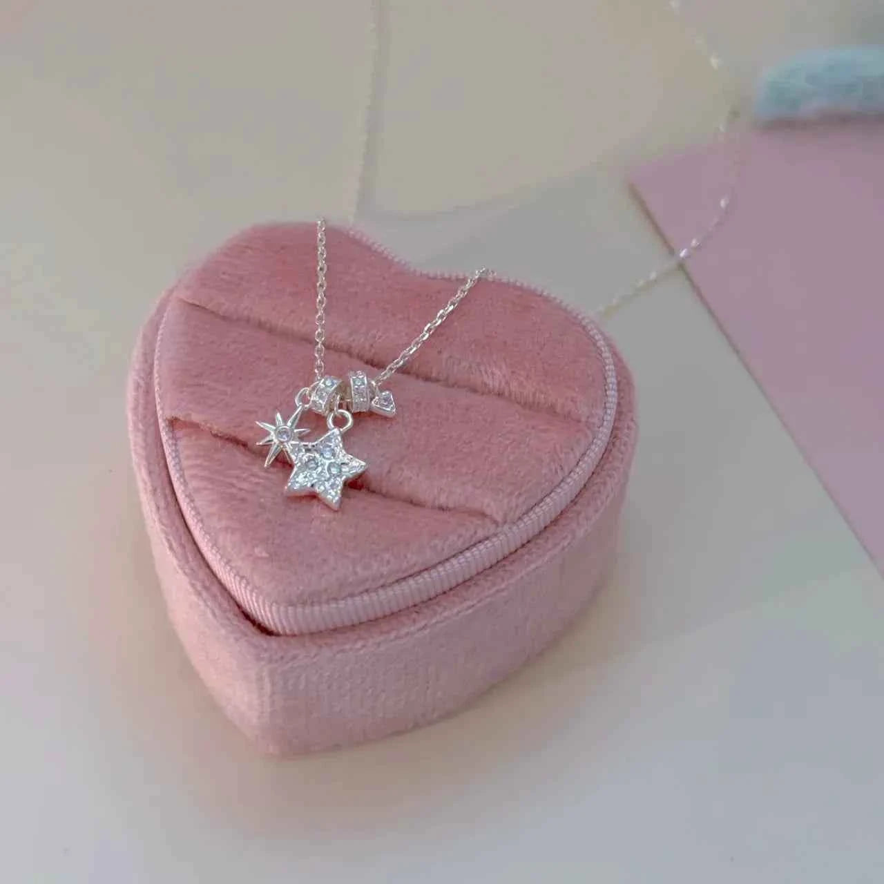 "Starry Ceiling" 925 Sterling Silver Star Charm Necklace - Dreamy and Sophisticated