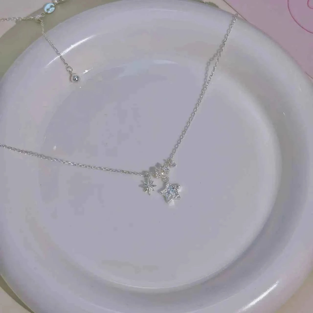 "Starry Ceiling" 925 Sterling Silver Star Charm Necklace - Dreamy and Sophisticated