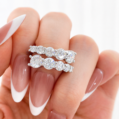 “Stellar Cascade” Real Gold Plated Brass D-Color Moissanite Open Ring