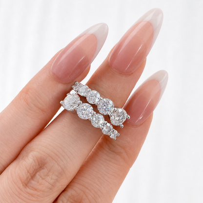 “Stellar Cascade” Real Gold Plated Brass D-Color Moissanite Open Ring