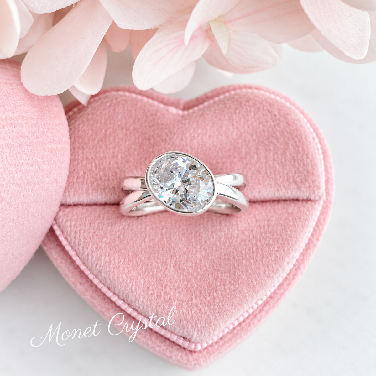 “Sunday Best” S925 Sterling Silver Oval Zircon Adjustable Ring