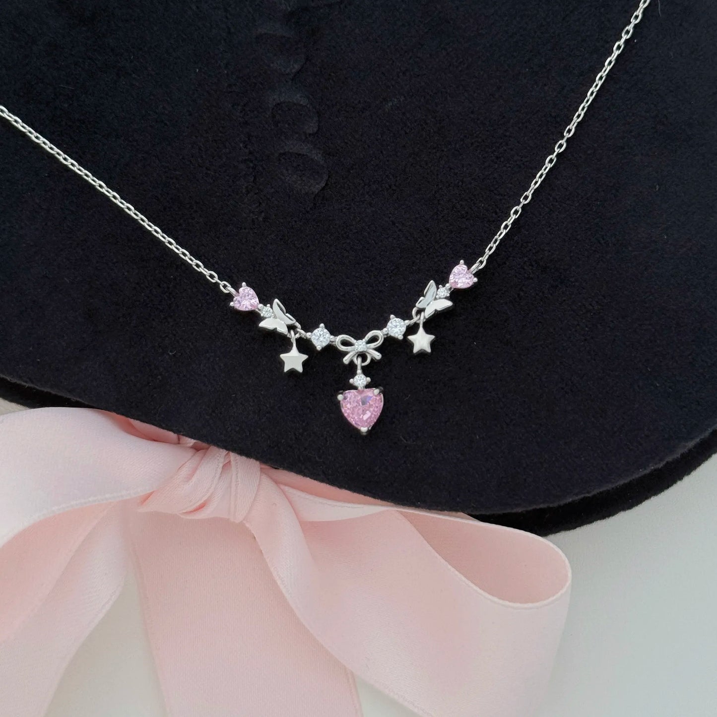 "Sweetheart Party" 925 Sterling Silber Schleifenkette 