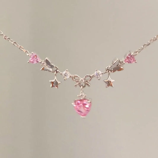 "Sweetheart Party" 925 Sterling Silber Schleifenkette 