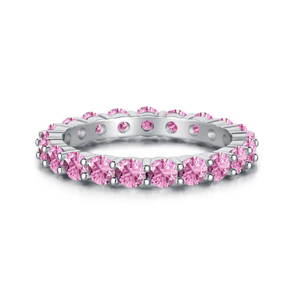Morning Glow Kollektion – 11 exquisite S925 Silberringe mit rosa Zirkonia 