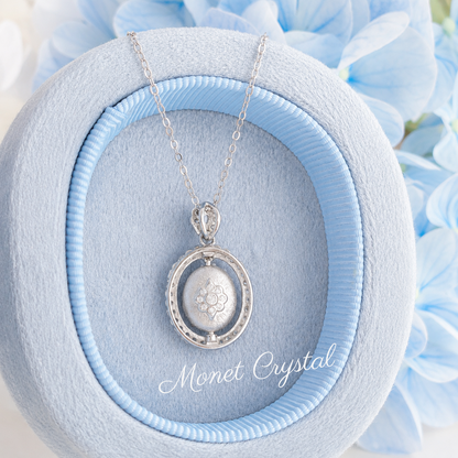 “Turning Point” S925 Sterling Silver Topaz Rotating Pendant Necklace