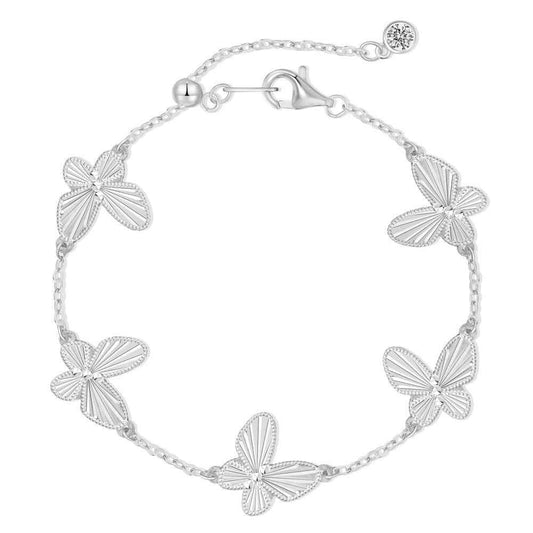 "Wings of Twilight" 925 Sterling Silver Butterfly Bracelet – Dual-Faced Elegance (Copy)