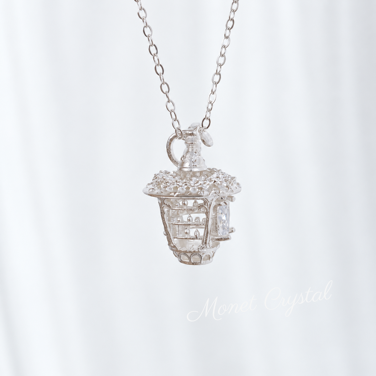 “Wizard Lantern” S925 Sterling Silver Zircon Pendant Necklace
