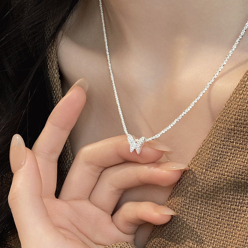 “Starlit Papillon” S925 Sterling Silver Butterfly Necklace