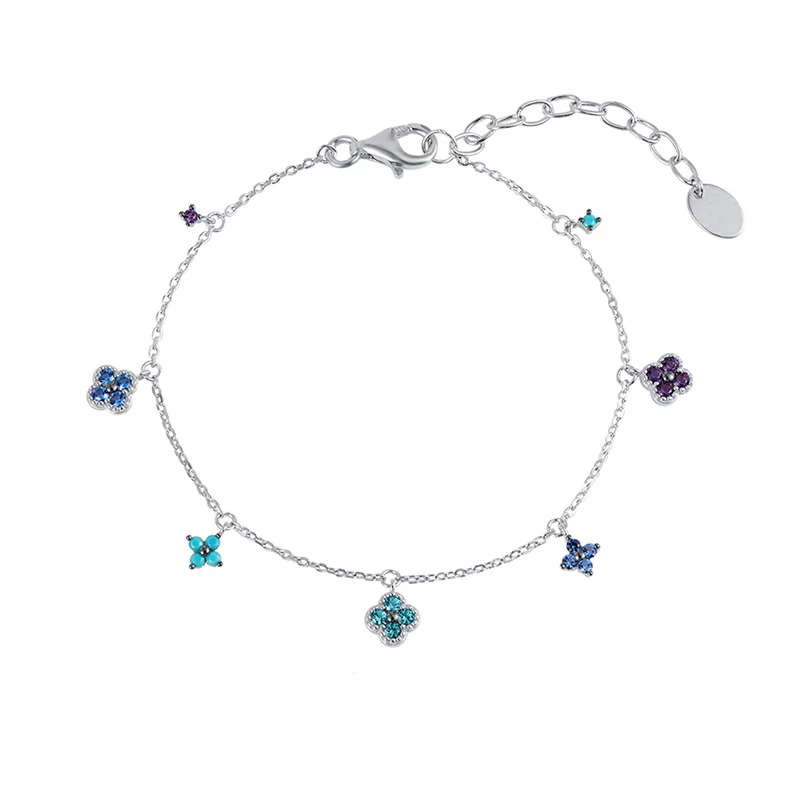 “Lucky Clover Garden” Sterling Silver Gemstone Necklace & Bracelet Set