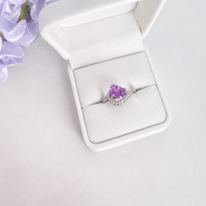 “Blush Frostfire” S925 Sterling Silver 1.5CT Rectangular-Cut Zircon Ring