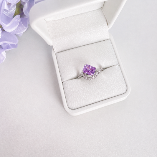 “Blush Frostfire” S925 Sterling Silver 1.5CT Rectangular-Cut Zircon Ring