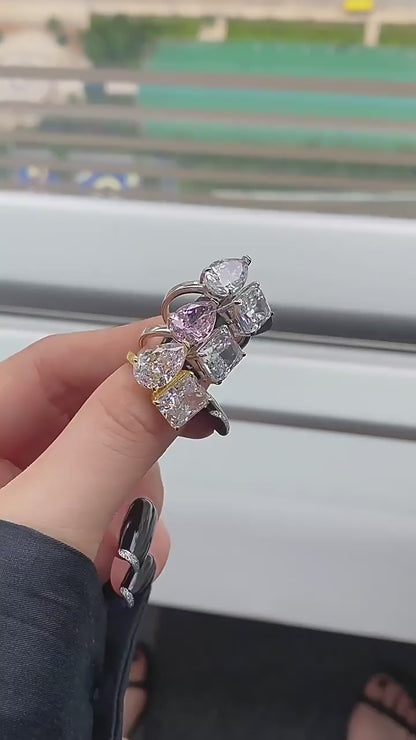 "Strahlendes Duo" 925 Sterling Silber Ring 